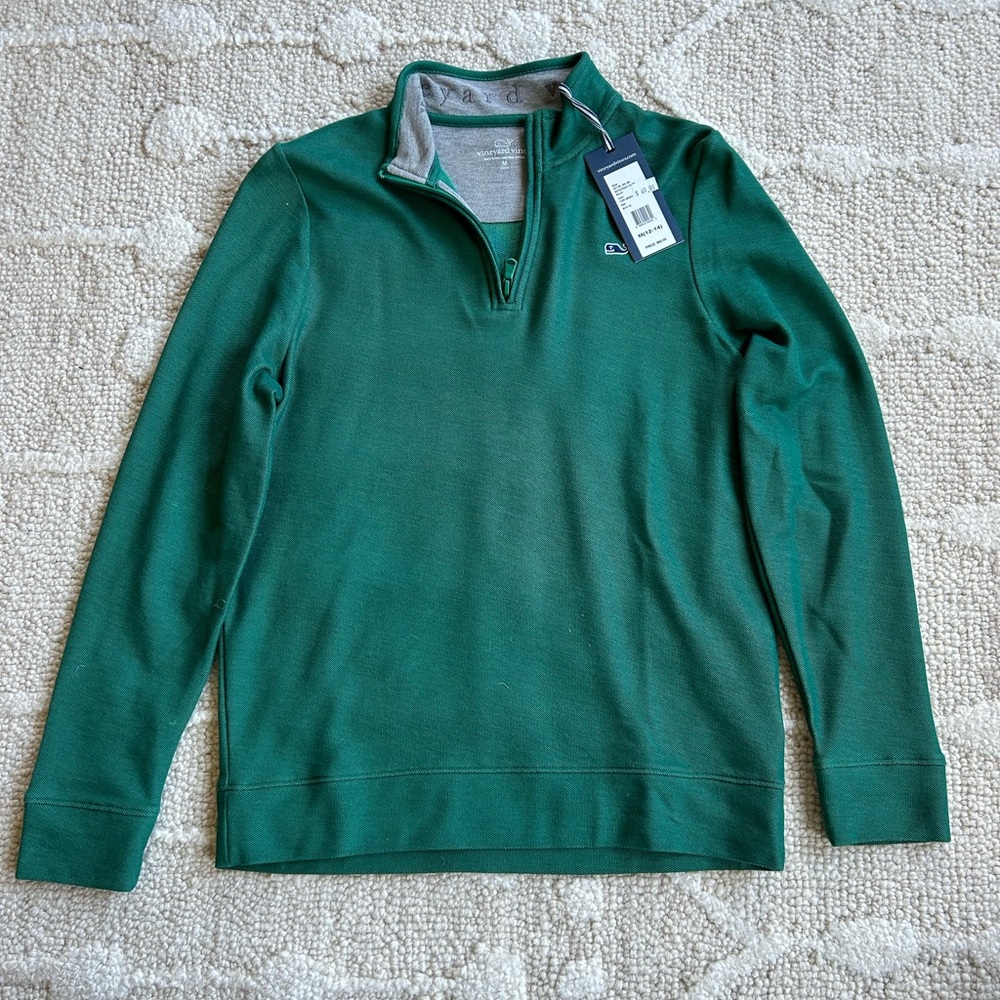 Vineyard Vines boys Green Quarter-Zip Sweater